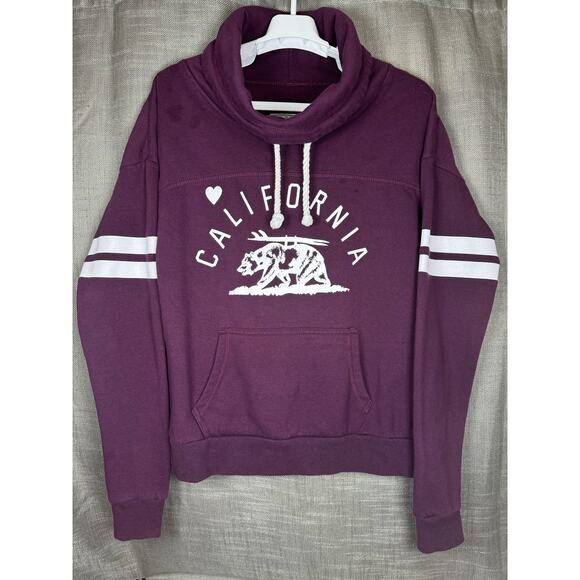 Reflex Sweatshirt Burgundy Graphic Funnel Neck California Women’s Size Large L - Picture 1 of 6